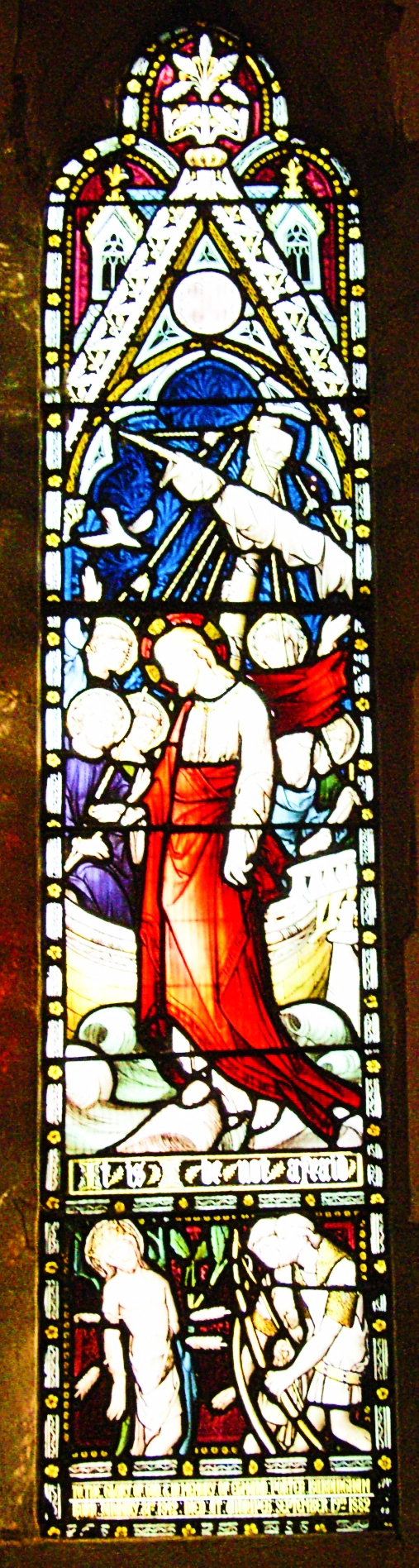 stained glass of st.nicholas, charlwood